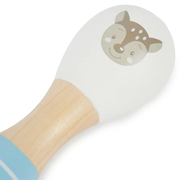 Baby Holzrassel Reh 2er Set, 19 cm Braun