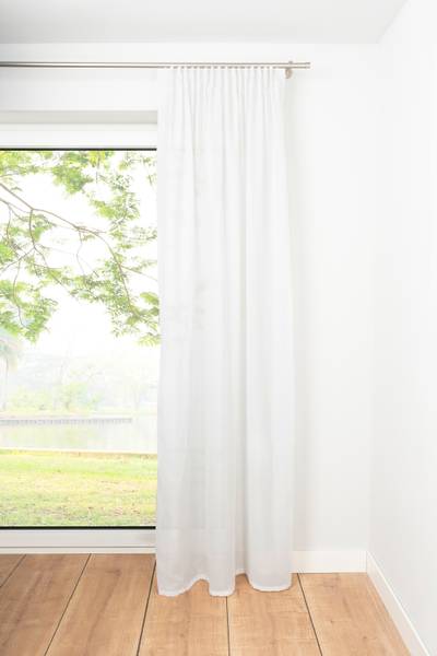 Schlaufengardine Breeze Weiß - Höhe: 245 cm