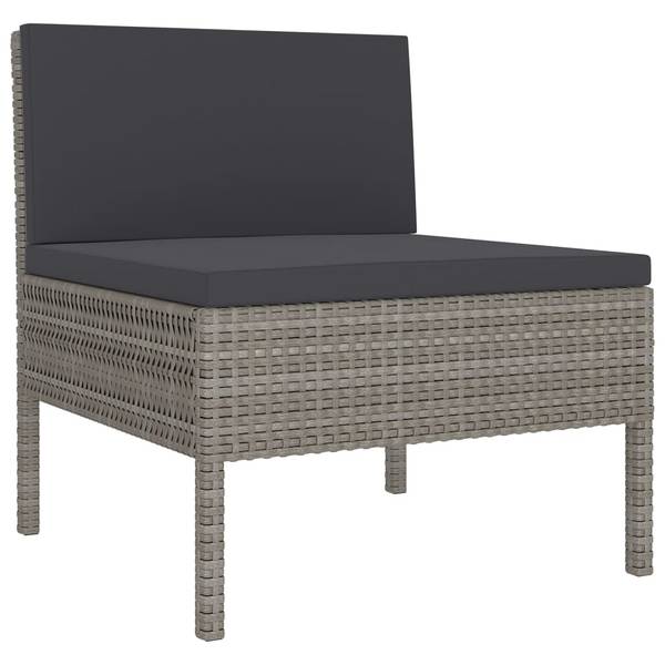 Garten-Lounge-Set 3094358 8-teilig Grau - Polyrattan - 60 x 35 x 60 cm