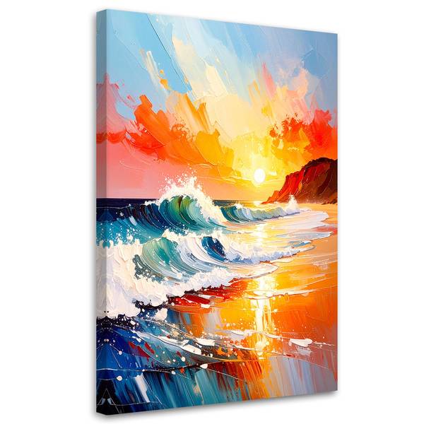 Wandbild meer strand sonnenuntergang 70 x 100 cm