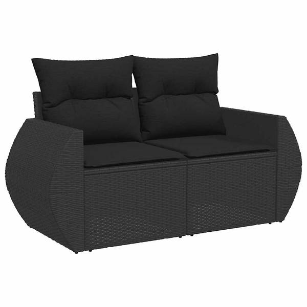 Garten-Lounge-Set 3036843-1 8-teilig Schwarz