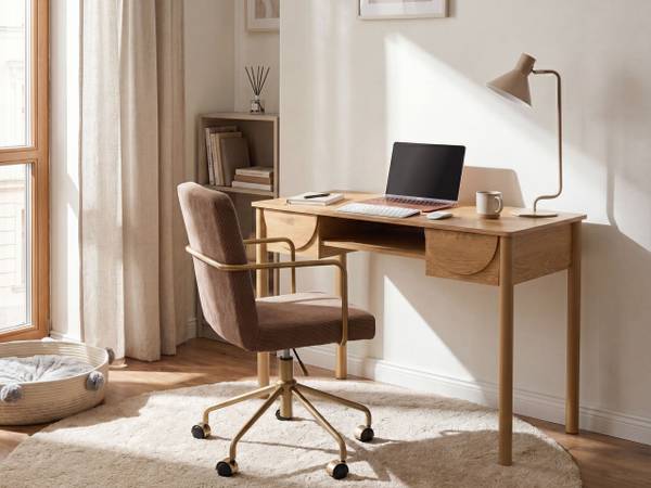 Bureau SENDRA bruin - plaatmateriaal op houtbasis - 140 x 75 x 50 cm