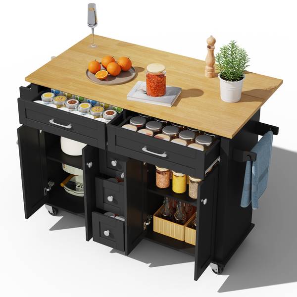 Kücheninsel BB8055 Schwarz