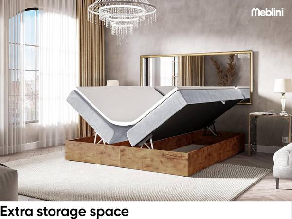 Boxspringbett LOFTY BOX Hellgrau
