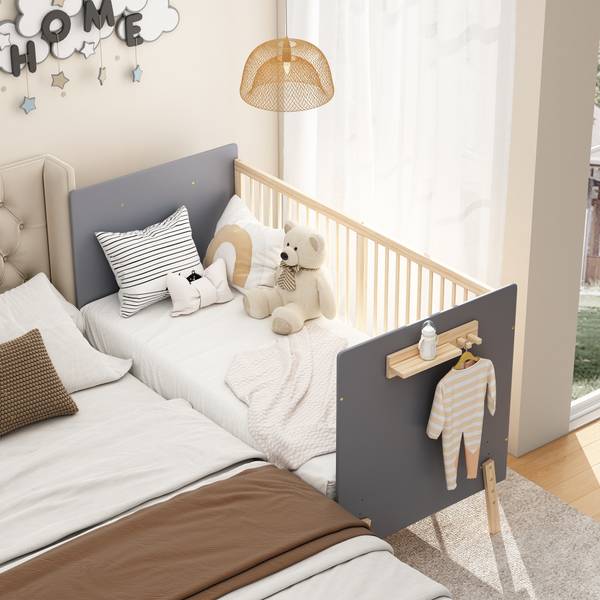 Babybett SafeWoody Blau - Massivholz - 70 x 86 x 140 cm