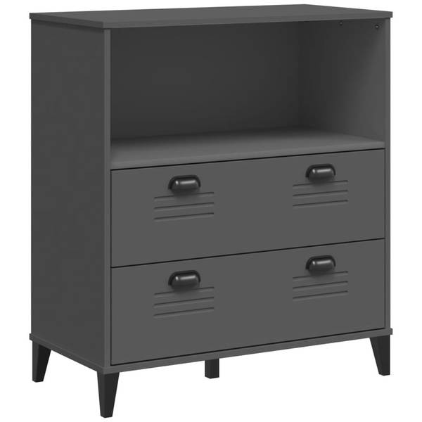 Highboard DE1130 Grau - Massivholz - 80 x 200 x 40 cm