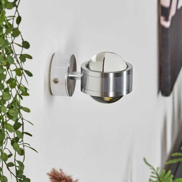 Wandleuchte Berga Aluminium - Durchsichtig - Glas - Metall