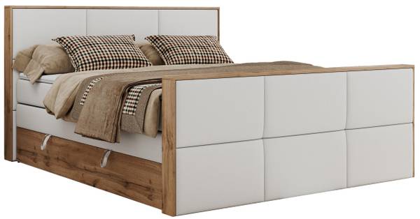 Boxspringbett ALBERO 2 KING DUO Weiß - Breite: 168 cm - H3