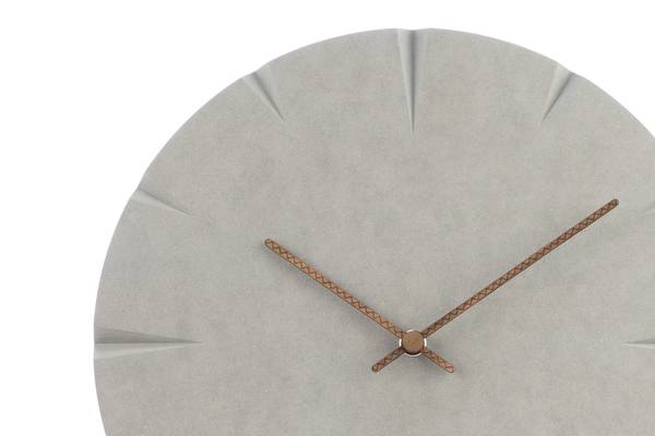 Horloge murale design Soleil en béton Gris - Bois manufacturé - 29 x 29 x 1 cm