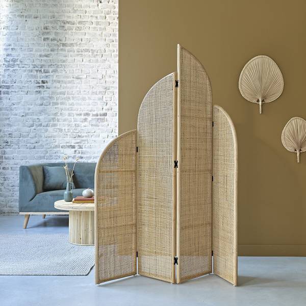 Raumteiler JANE Beige - Rattan - 120 x 170 x 30 cm