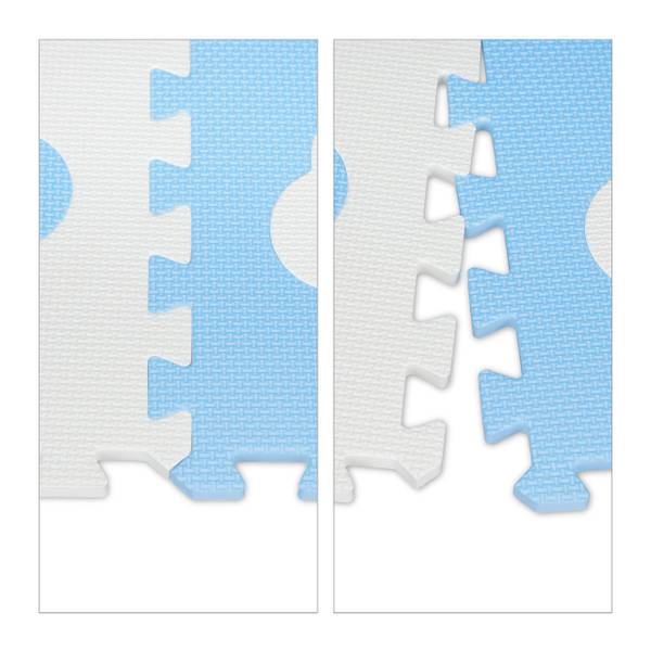 18-tlg. Puzzlematte Wolke Blau - Weiß - Kunststoff - 32 x 1 x 32 cm