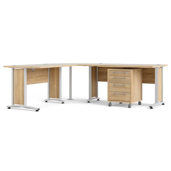 Bureau Prime bruin - deels massief hout - 230 x 75 x 200 cm