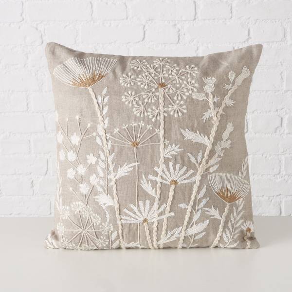 Zierkissen BLOMSTER Beige - Naturfaser - 45 x 3 x 45 cm