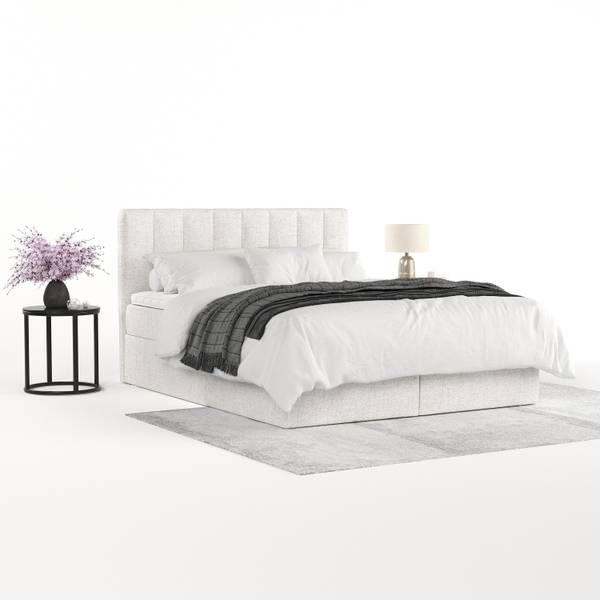 Boxspringbett LUSSO mit Stauraum Neve Creme - Liegefläche Breite: 200 cm