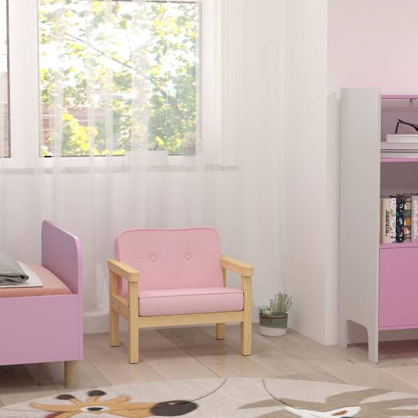 Kindersessel 310-086V00PK Pink - Cord - 44 x 45 x 47 cm