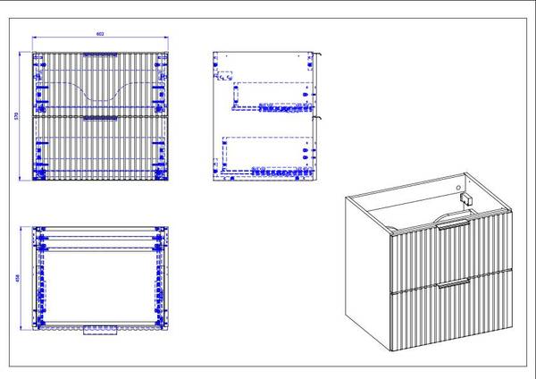 Schrank unter waschbecken XILO CUW60 2D Grau - Melamin - 60 x 57 x 46 cm