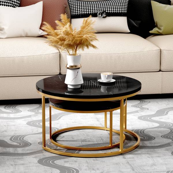 Couchtisch ZY-002 Schwarz - Gold