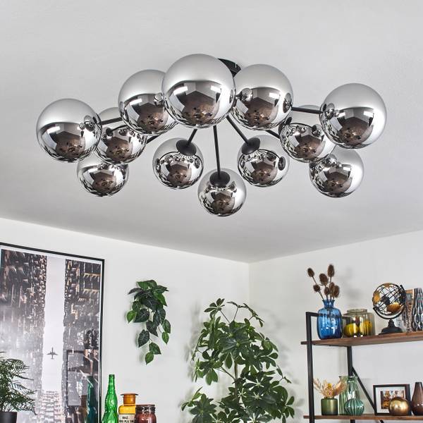 Deckenleuchte Fossobiubo Glas Grau - Silber - Flammenanzahl: 12