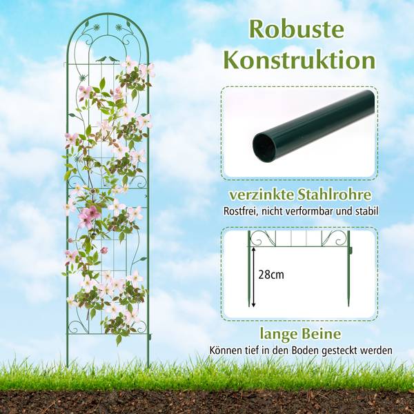 Rankgitter SF6366 (2er Set) Grün - Metall - 50 x 50 x 220 cm