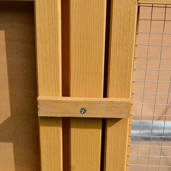 Kaninchenstall D51-105V01 Gelb - Massivholz - 45 x 65 x 115 cm