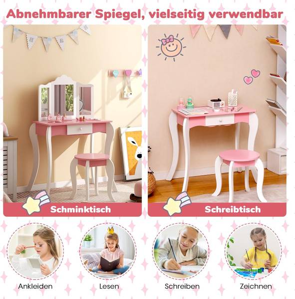 Kinder kaptafel TK32525ITNL wit - plaatmateriaal op houtbasis - 42 x 100 x 68 cm