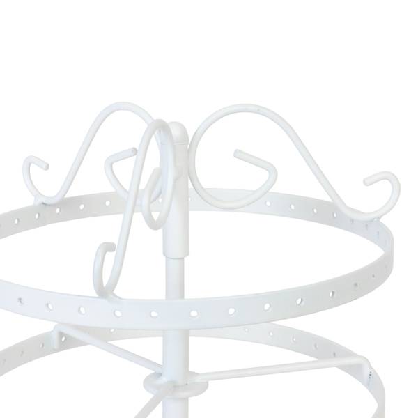 Oorbellenrekje rond met 168 gaatjes wit - ijzer - 17 x 30 x 17 cm