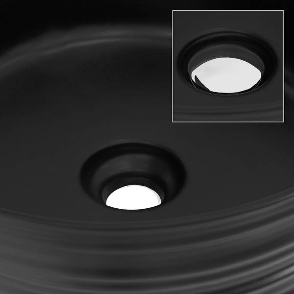 Waschbecken SORA Schwarz - Samt - 41 x 18 x 41 cm