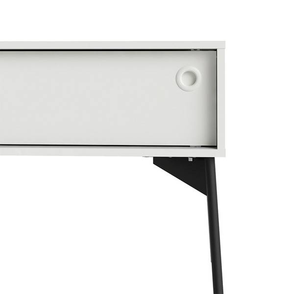 Table TV Elly Blanc - En partie en bois massif - 154 x 53 x 39 cm