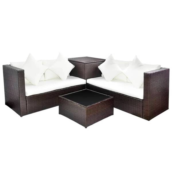 Gartenmöbel-Set 3004726 (4-teilig) Braun - Polyester - 56 x 30 x 56 cm