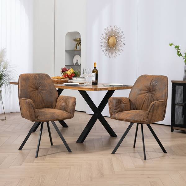 Esszimmerstühlen CALF (2er-Set) Braun - Strukturstoff - 60 x 83 x 60 cm