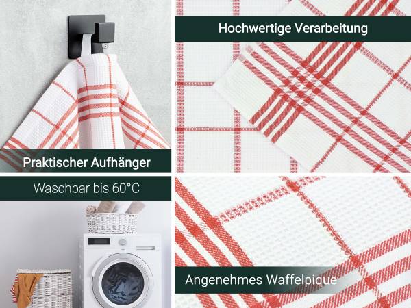 Geschirrtücher 00000478 5er-Set Rot