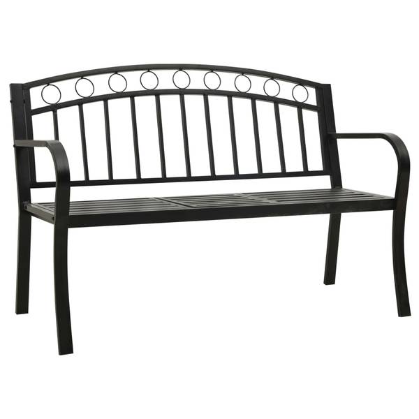 Gartenbank mit Tisch 319584 Schwarz