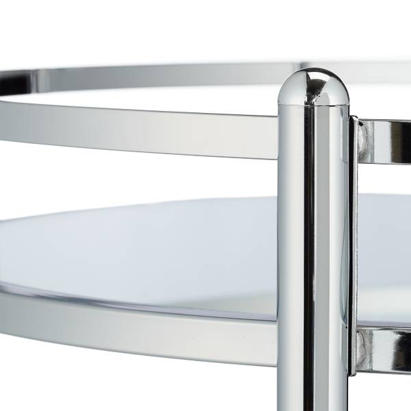 Servierwagen rund Silber Silber - Stahl - 50 x 75 x 50 cm