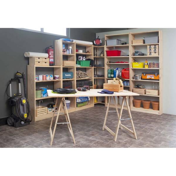 Bock aus Kiefernholz mit 50x23 mm Standa Beige - Holzwerkstoff - 74 x 74 x 37 cm
