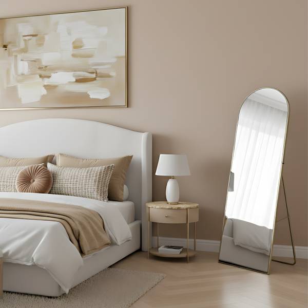 Standspiegel FRAM Gold - Glas - 50 x 150 x 3 cm
