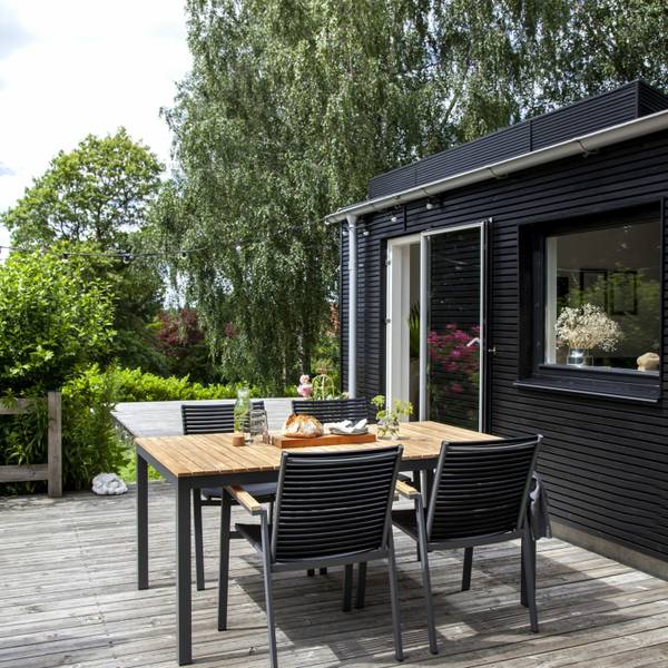 Gartentisch Mood Grau - Metall - Massivholz - 100 x 72 x 168 cm