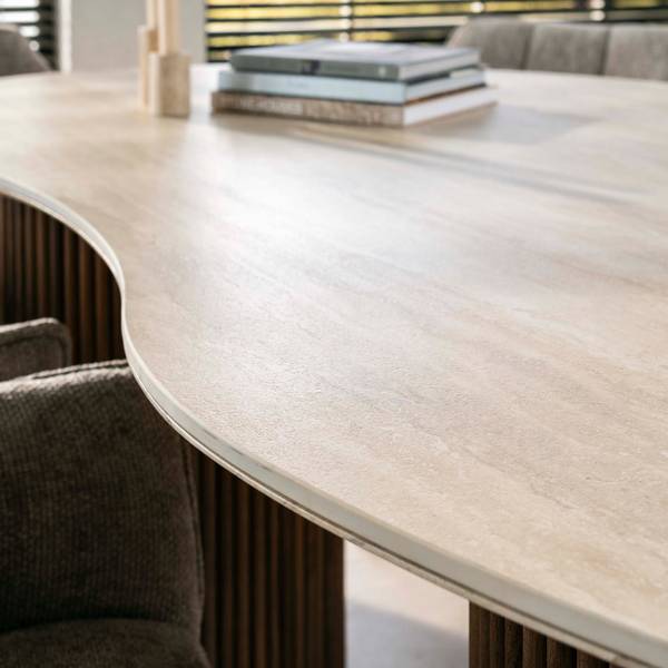 Esszimmertisch ROMANO Beige - Keramik - 215 x 77 x 120 cm