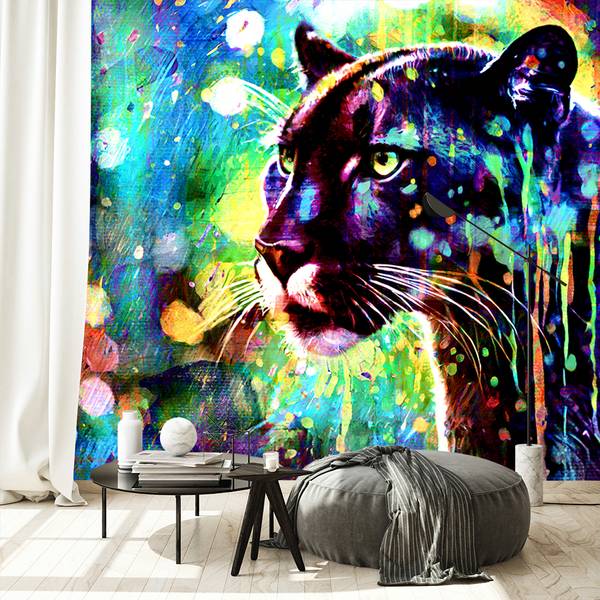 Fotobehang panter abstractie 100 x 70 cm