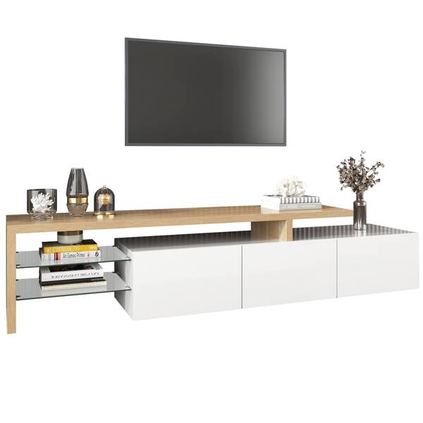 TV-Lowboard GLOWNatur Ⅲ Weiß