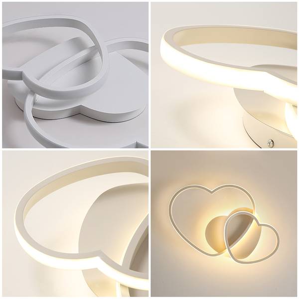 LED-Deckenleuchte Herzförmig A Weiß - Aluminium - Eisen - 33 x 8 x 50 cm
