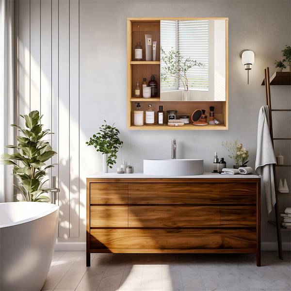 Armoire Toilette  JJ-ZZ1338 Marron - Bambou - 16 x 61 x 56 cm