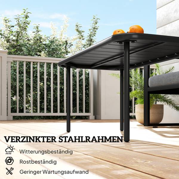 Couchtisch 84K-051V00BK Schwarz - Stahl - 50 x 43 x 90 cm