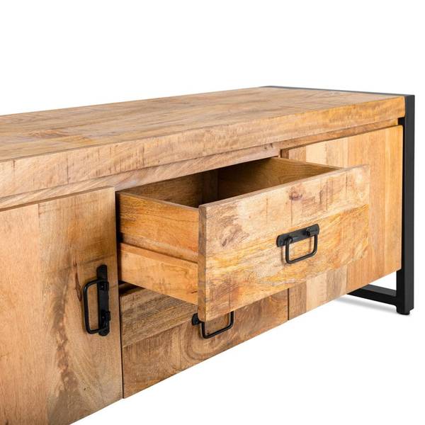 Sideboard Britt Braun - Holz teilmassiv - 150 x 55 x 45 cm
