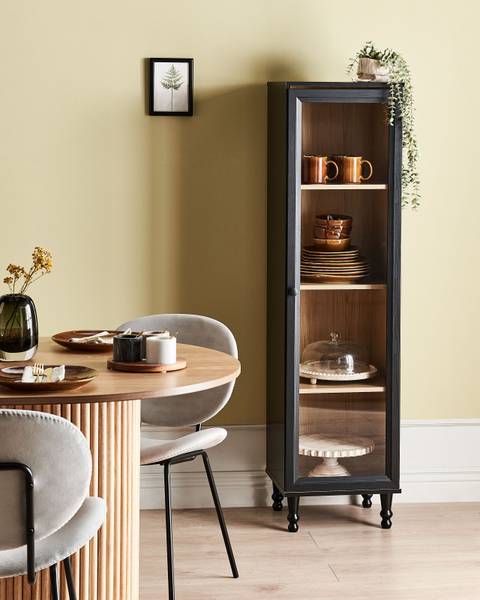 Armoire vitrine TINGLEDALE Noir - Marron - 40 x 150 x 38 cm