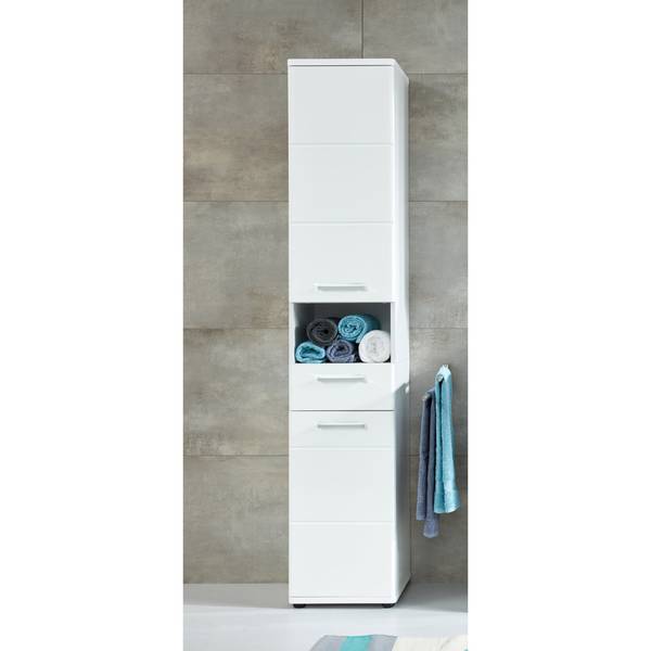 Badschrank Monte Weiß - Holz teilmassiv - 37 x 189 x 34 cm
