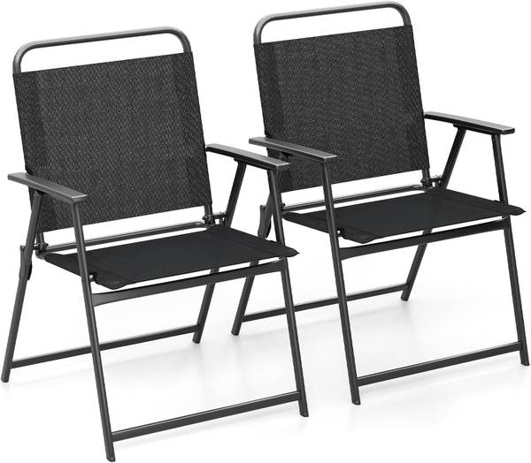 Terrassenstühle ZB34404(2er-Set) Schwarz - Metall - 55 x 83 x 57 cm