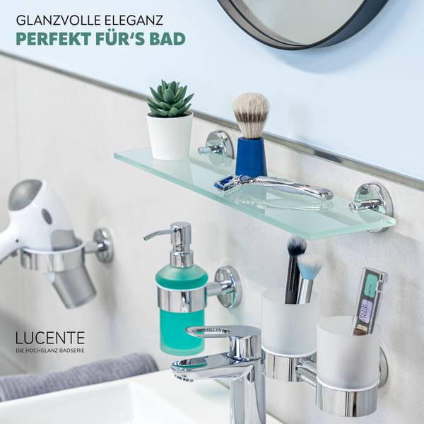 Glasablage Lucente 67840 Silber - Metall - 46 x 6 x 13 cm