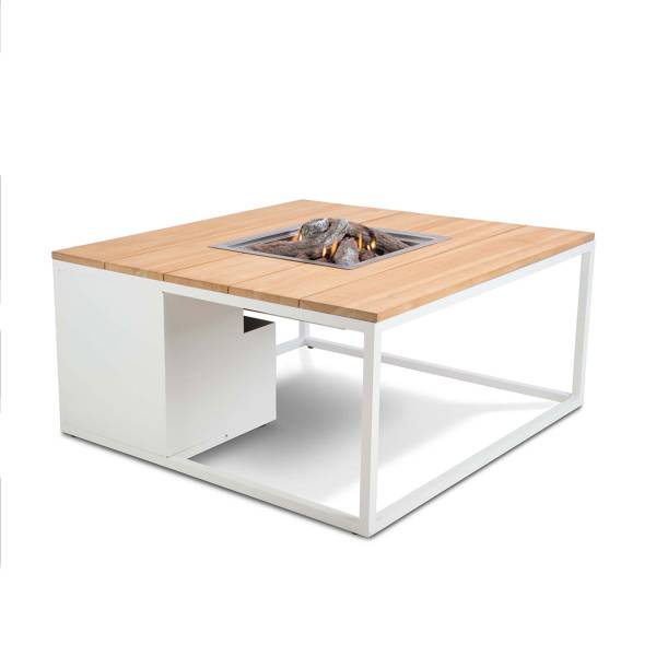 Vuurtafel Cosiloft wit - aluminium - 100 x 47 x 100 cm