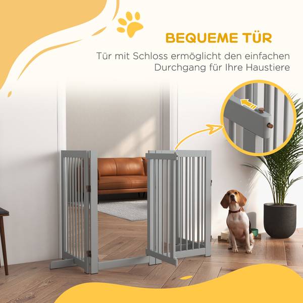 Hundegitter CP333 Grau - Holzwerkstoff - 36 x 91 x 220 cm
