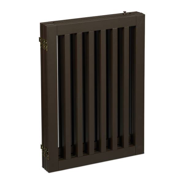 Braunes Absperrgitter mit Tür 4-teilig Braun - Holzwerkstoff - 207 x 70 x 30 cm